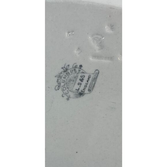 Antique Numbered LS & S Columbus Furnivals 16" Platter - 1852 Reg Number - Picture 10 of 10